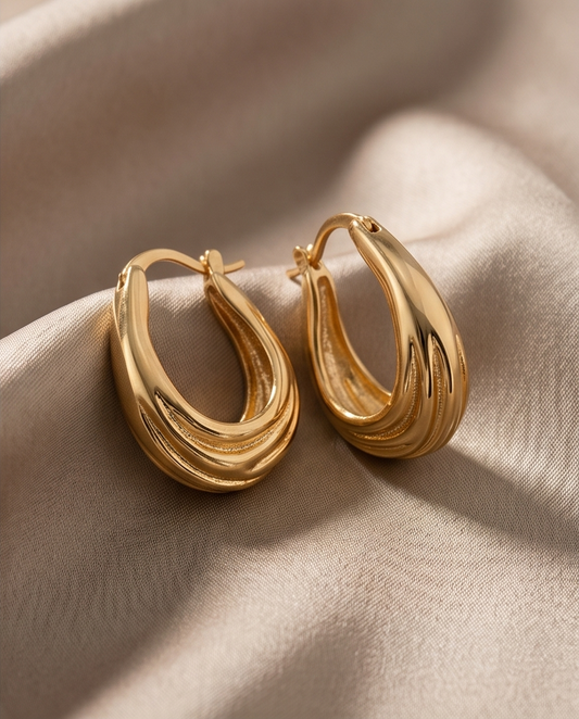 Aros Arabella Dorados Bañados en oro