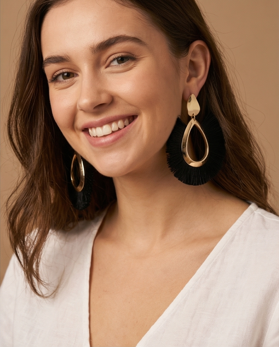 Aros Delfina Negros