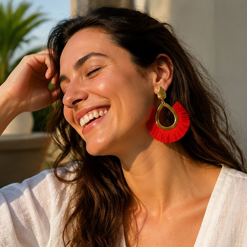 Aros Delfina Rojos