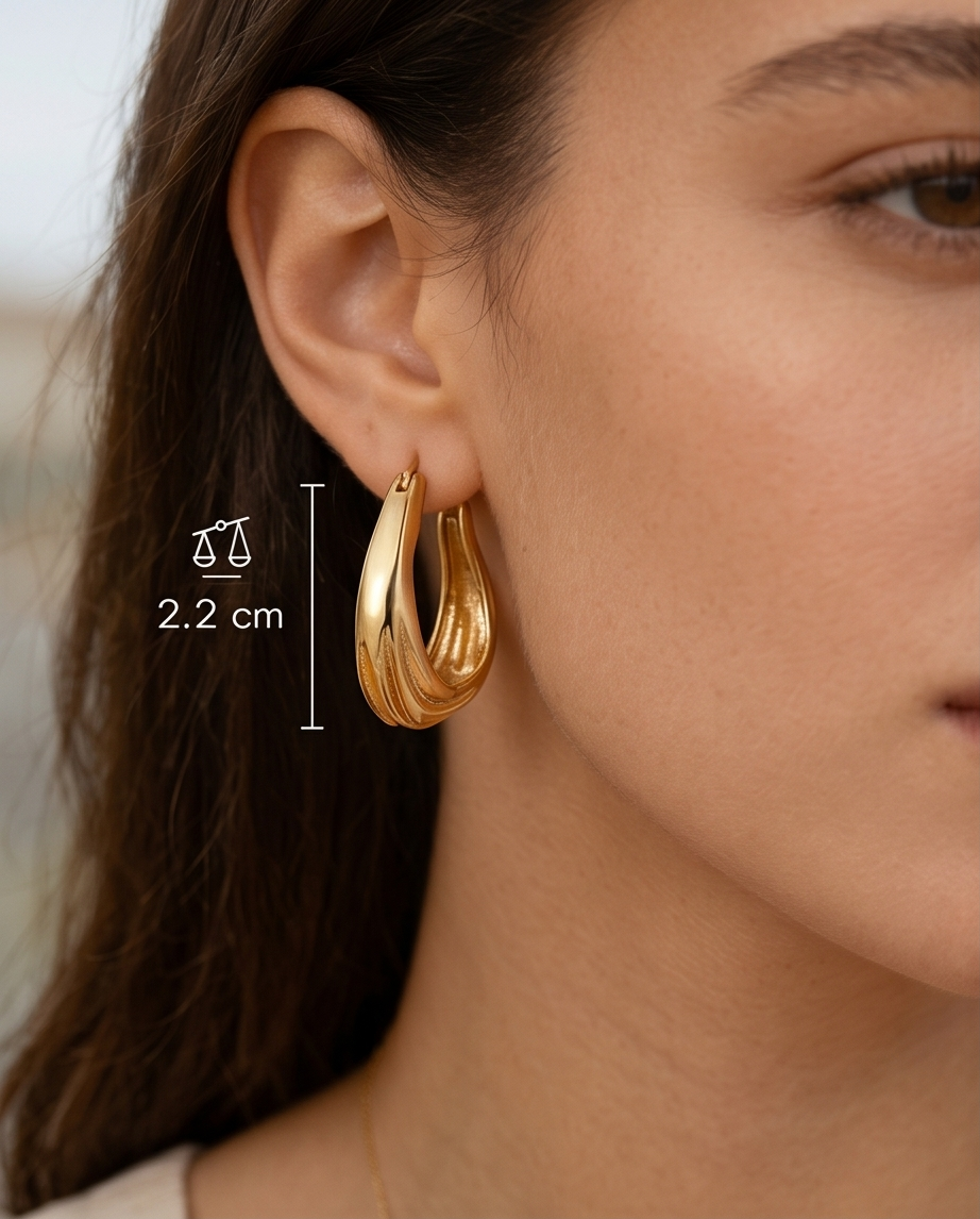 Aros Arabella Dorados Bañados en oro