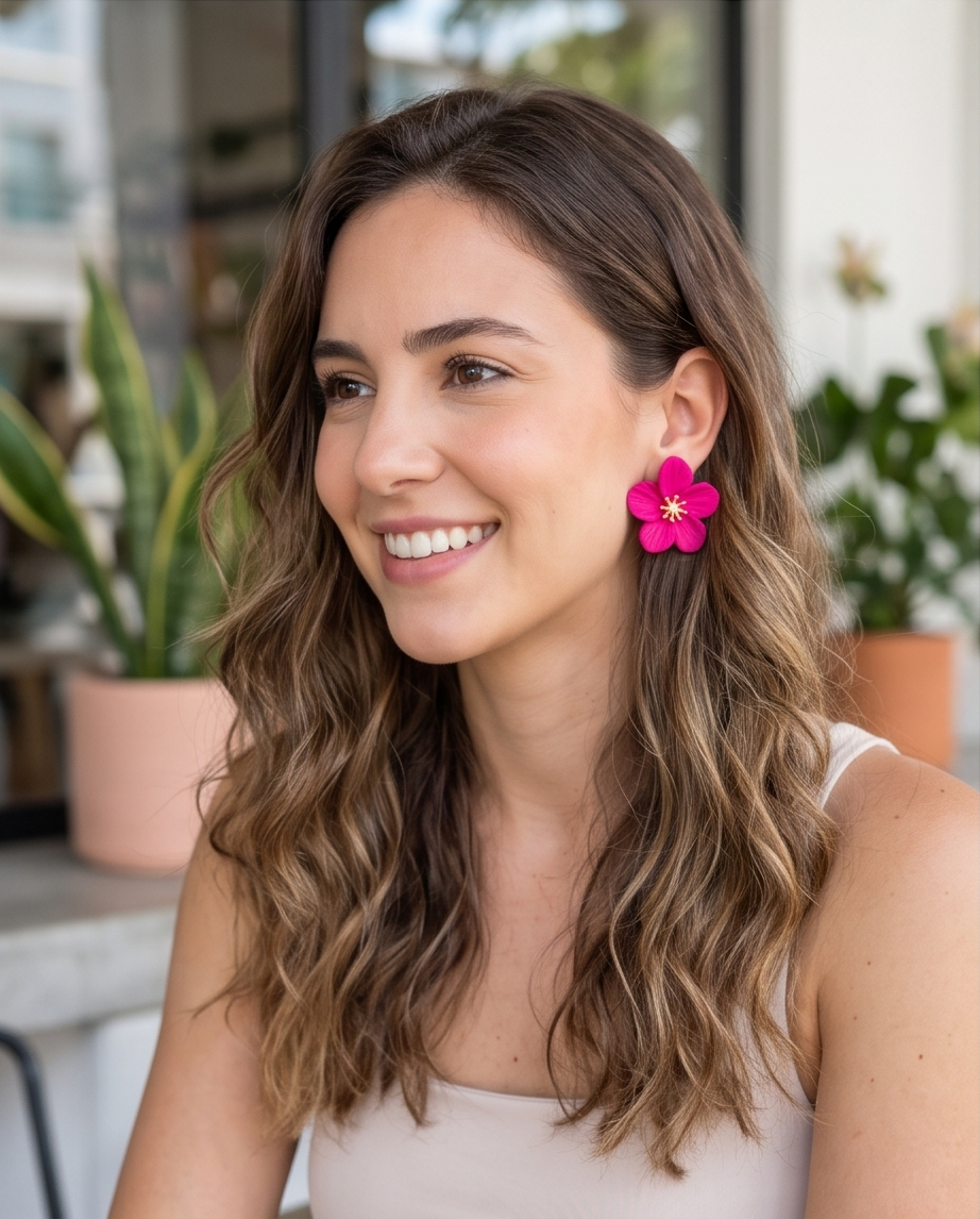 Aros Rosario Fucsia