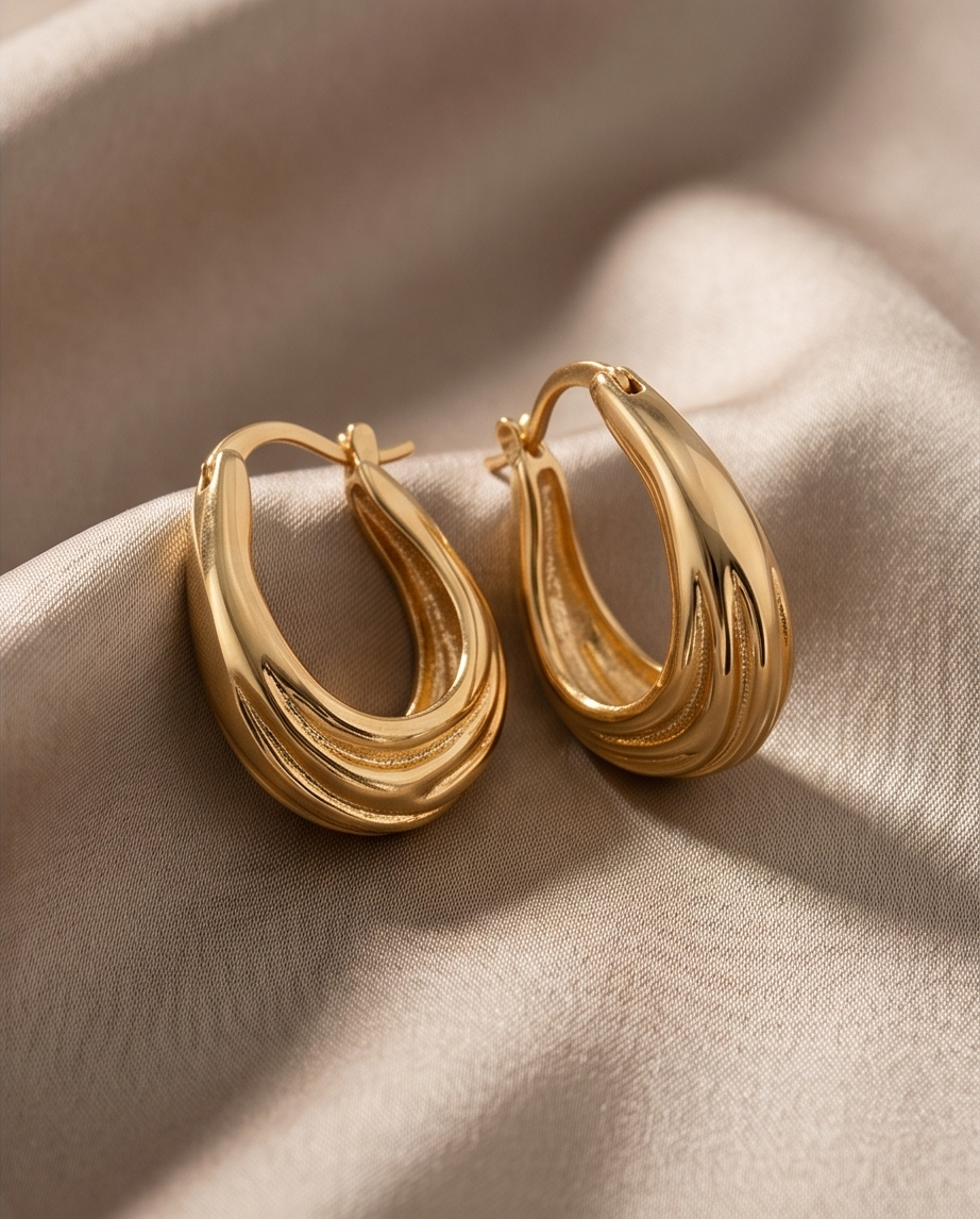 Aros Arabella Dorados Bañados en oro