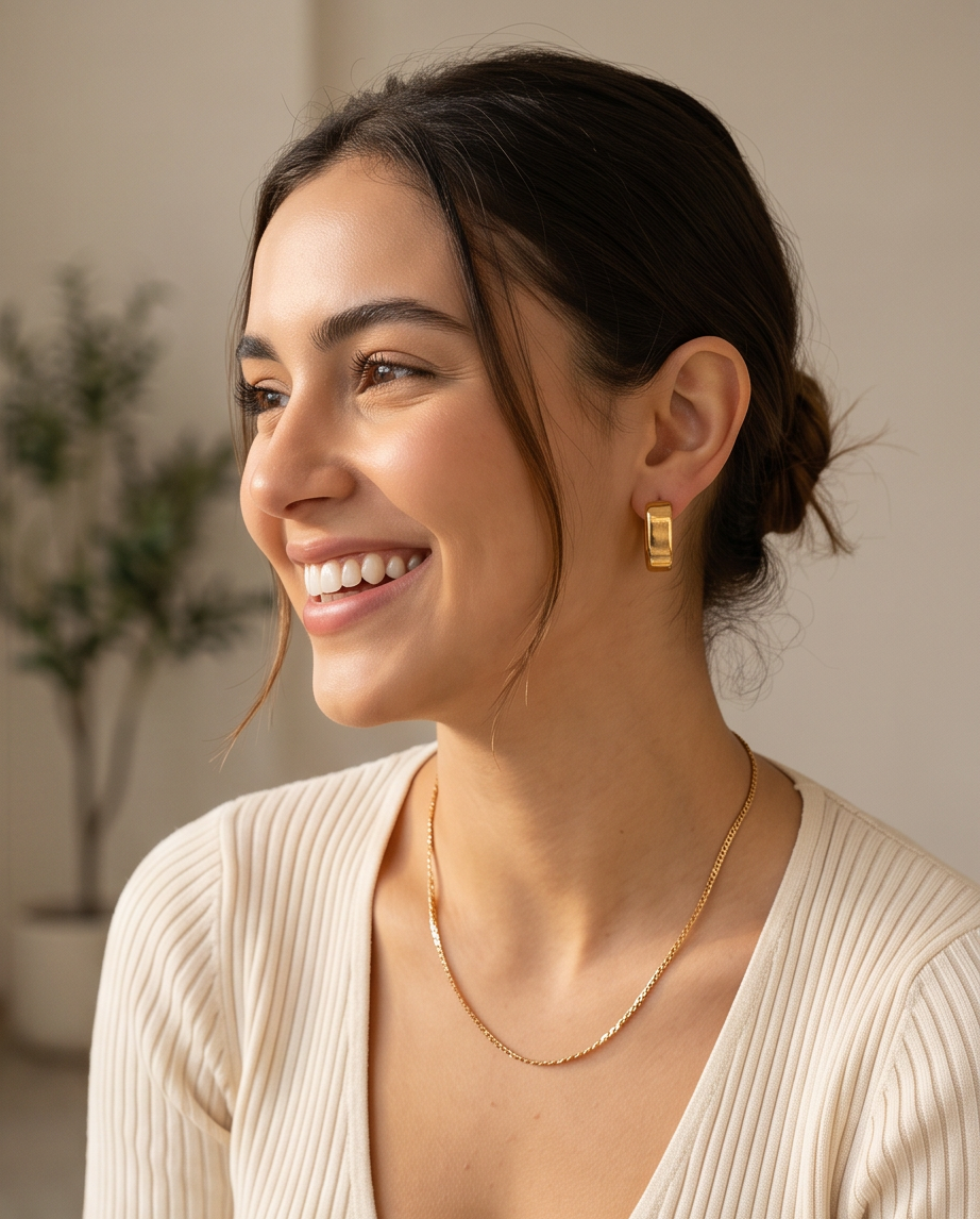 Aros Zoé Dorados (Plata 925 y baño de Oro)