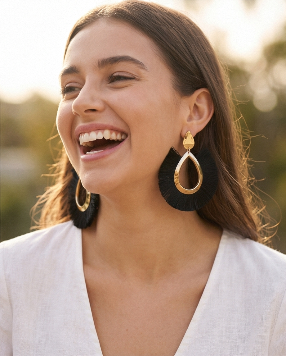 Aros Delfina Negros