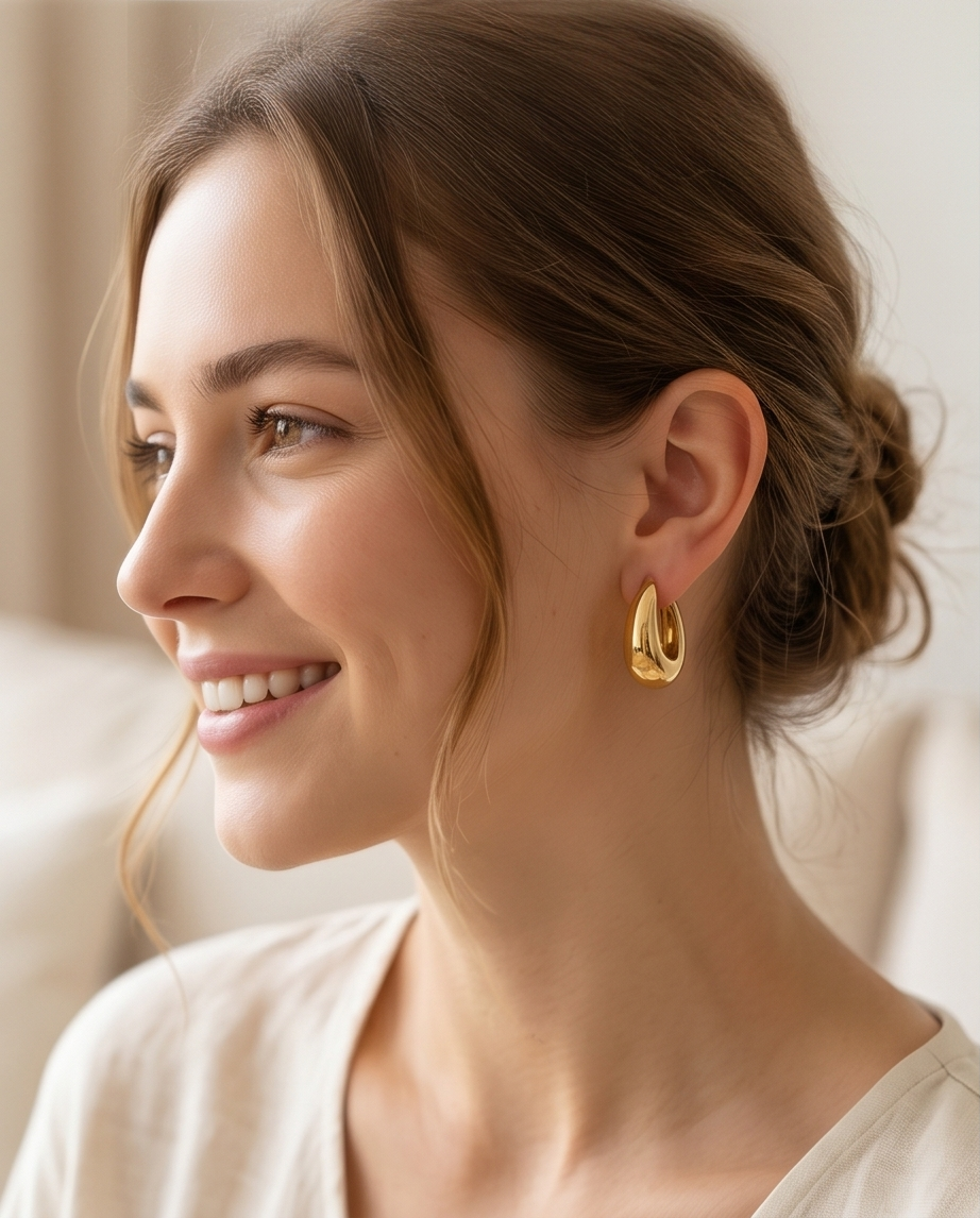 Aros Andrea bañados en oro