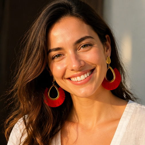 Aros Delfina Rojos