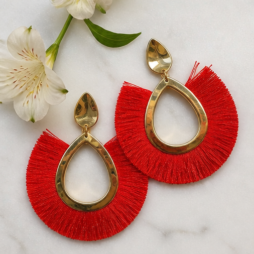 Aros Delfina Rojos
