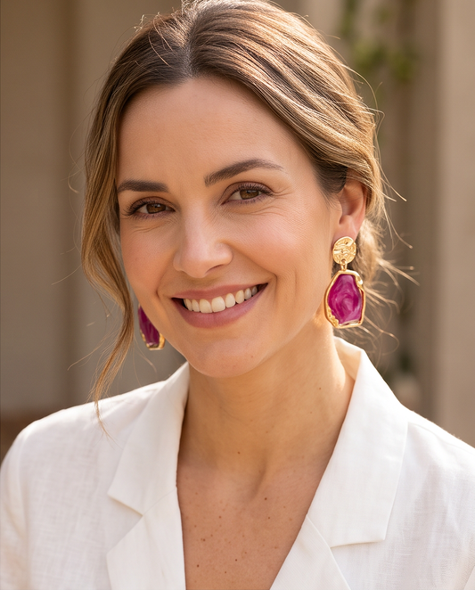 Aros Lucía Fucsia